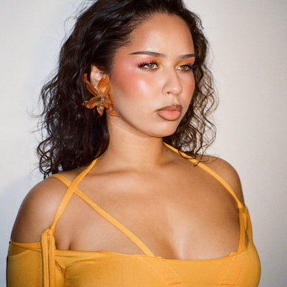 Burnt Sunset Orchid Earrings
