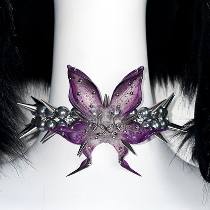 Spiked Dark Angel Orchid Pearl Choker