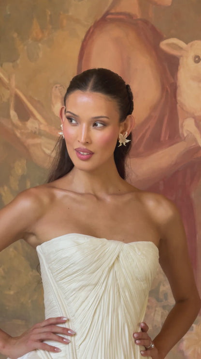 Ivory Orchid Whisper Earrings- Mini