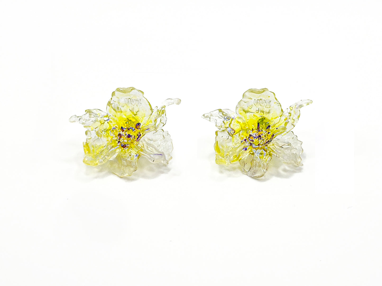 Regular Daffodils Earrings - Green Yellow Point/Purple